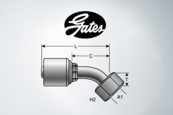 45° METRIC FEMALE SWEPT ELBOW 24° CONE SEAT HEAVY DUTY